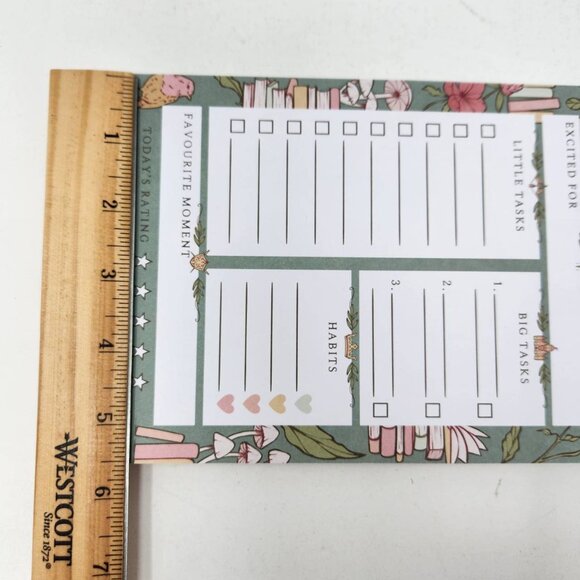 Reflections Daily Planner Notepad By Bluelyboo  8.5" x 5.5"  Green & Pink Floral - Picture 6 of 8